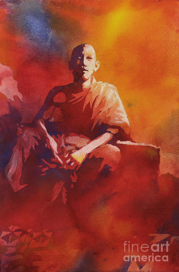 Thoughtful Moment- Nepal Painting by Ryan Fox