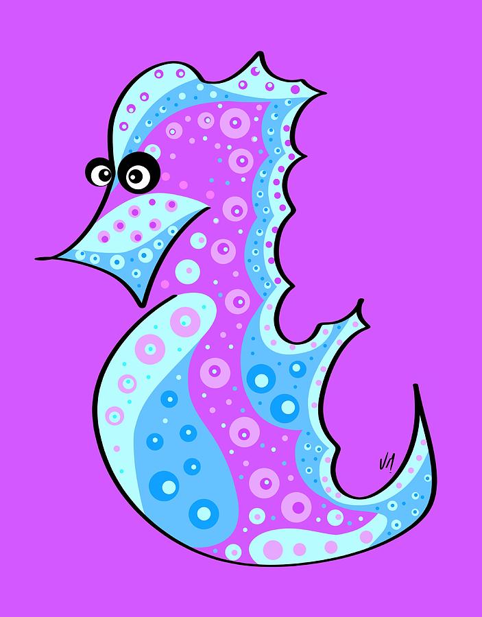 Thoughts and colors series seahorse Painting by Veronica Minozzi
