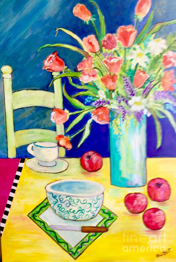 Thoughts of Apple Pie Painting by Rosemary Aubut