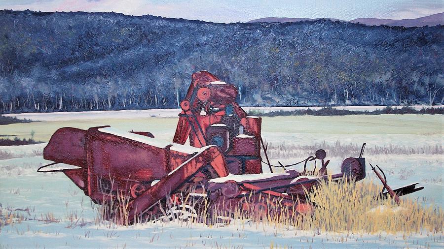 Farm Painting - Thrasher by Mark Benton