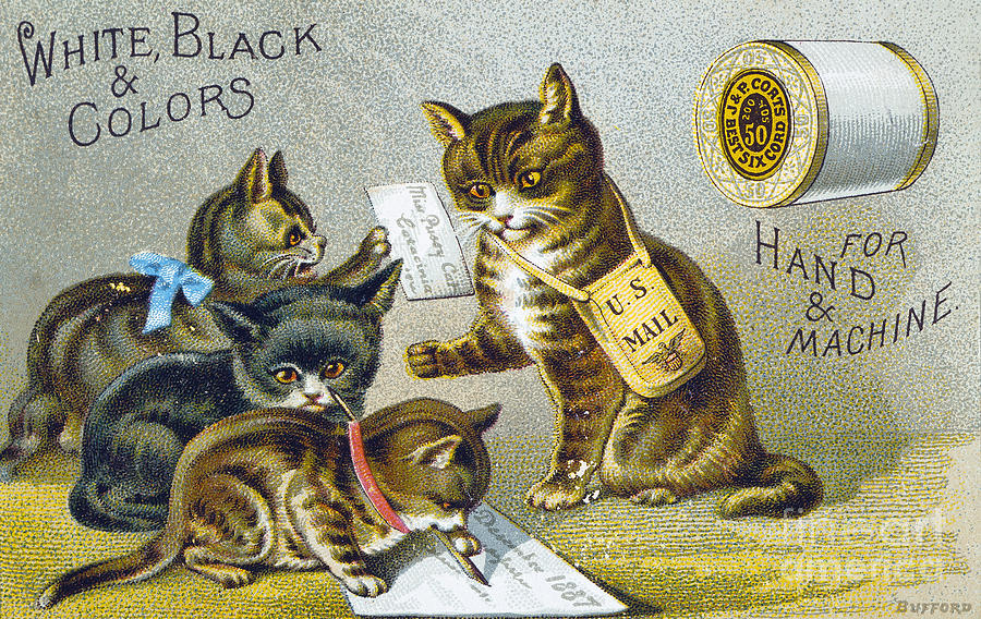 Thread Trade Card, 1880 Photograph by Granger