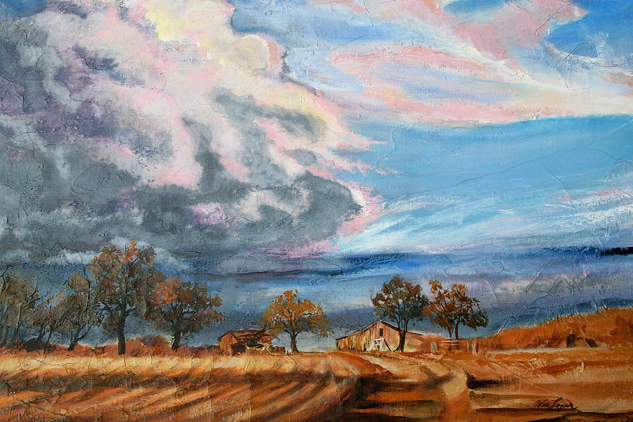 Threatening Sky on Rt 66 Painting by Wes Loper - Fine Art America