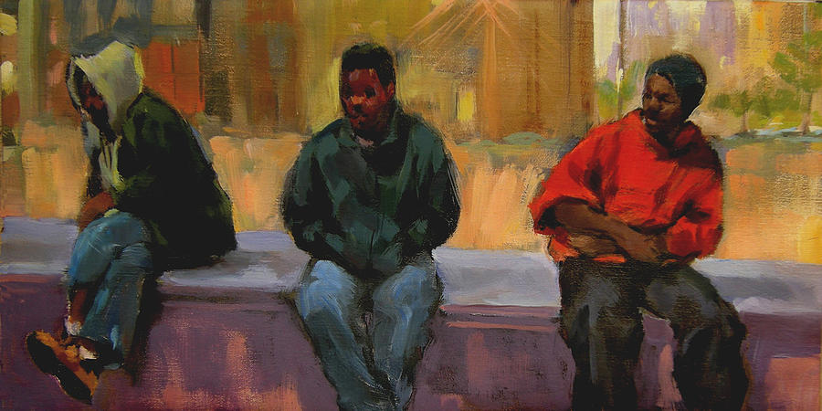 Three Africans Painting by Merle Keller