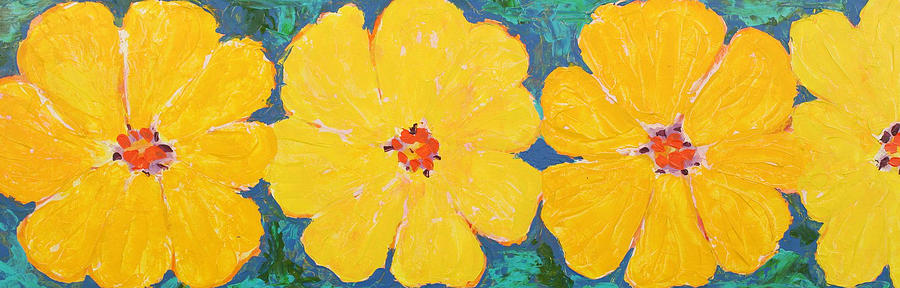 Three and a Half Flowers Painting by Susan Rinehart