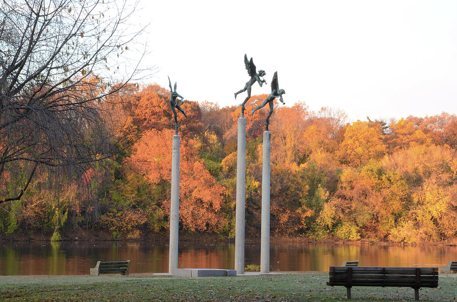 Three Angels - Autumn on the Schuylkill Photograph by Bill Cannon