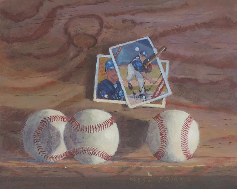 Three Balls Painting by Bill Tomsa