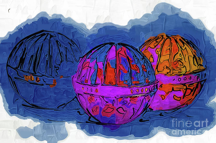 Balls Digital Art - Three Balls by Kirt Tisdale