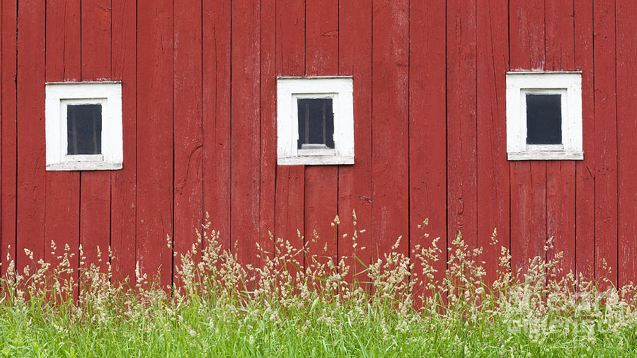 Three Barn Windows Photograph by Alan L Graham