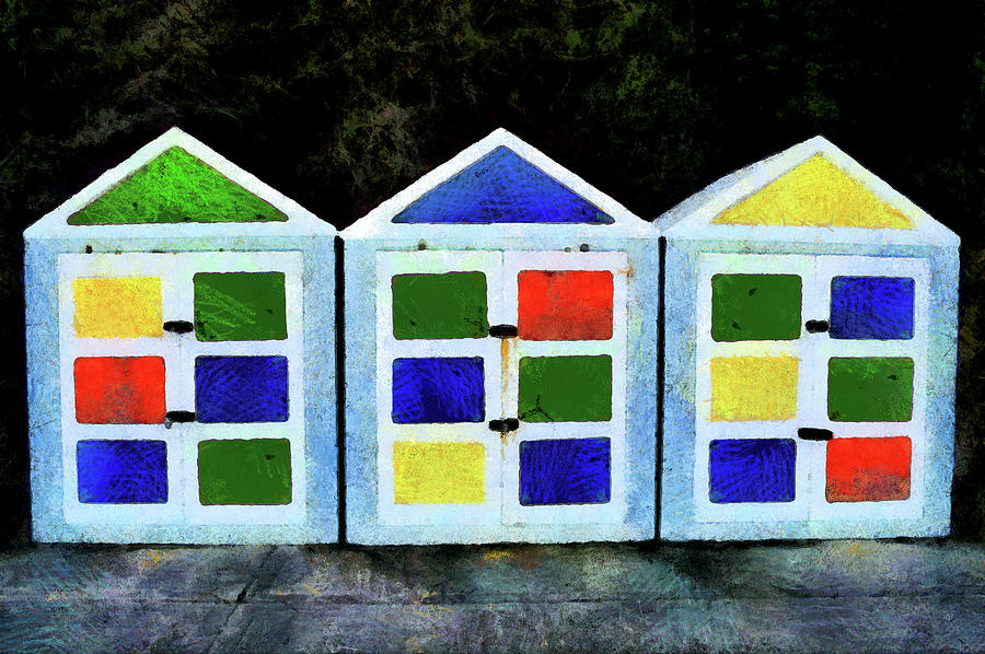 Three Beach Huts Painting