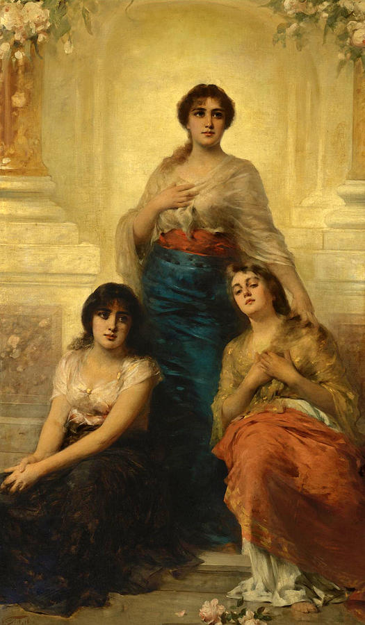 Three Beauties Painting by Nathaniel Sichel