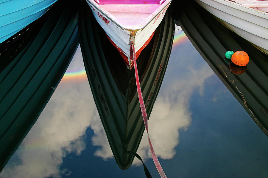 Three Boats and Rainbow- St Lucia Photograph by Chester Williams