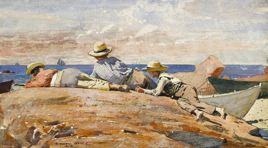 Summer Painting - Three Boys On The Shore by Winslow Homer