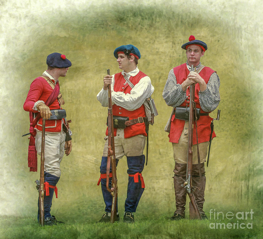 Three British Soldiers Bushy Run Digital Art by Randy Steele