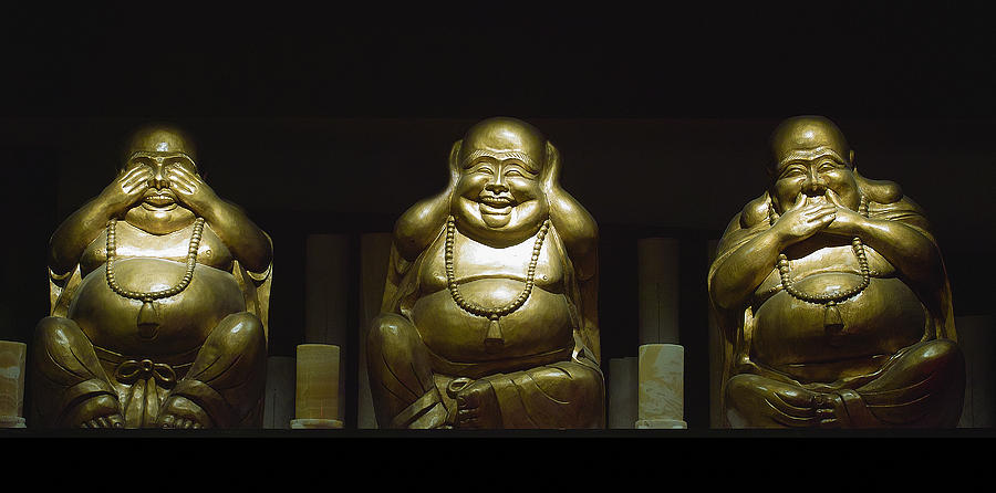 Three Buddhas Photograph by Gary Dean Mercer Clark
