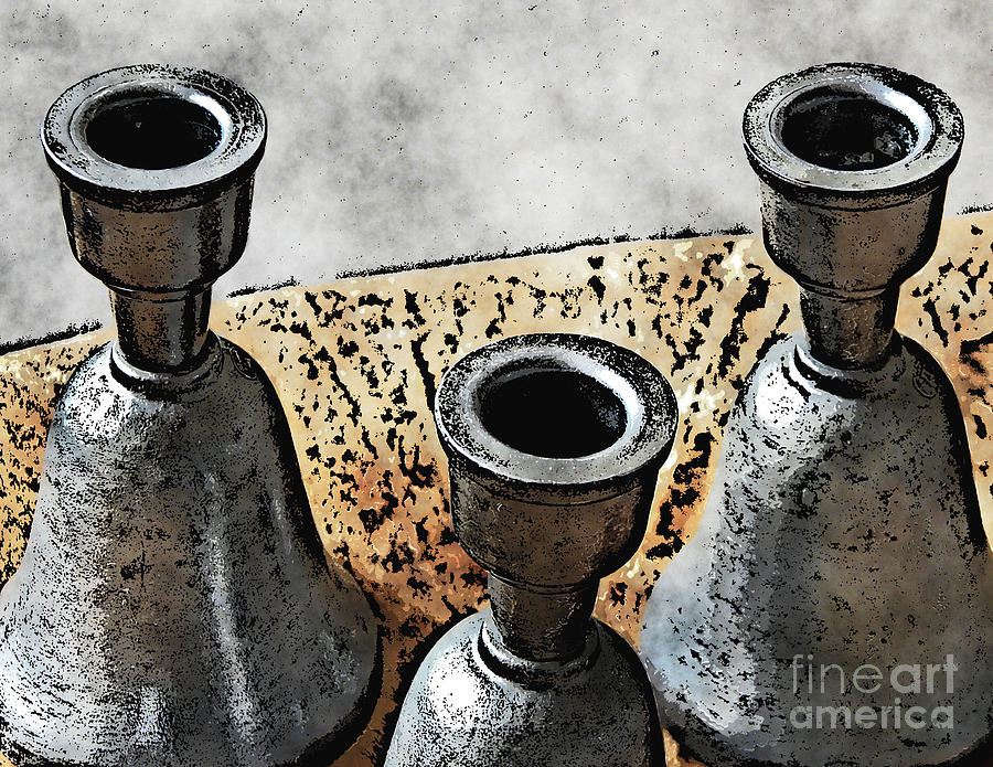 Three Candle Holders Digital Art by Phil Perkins