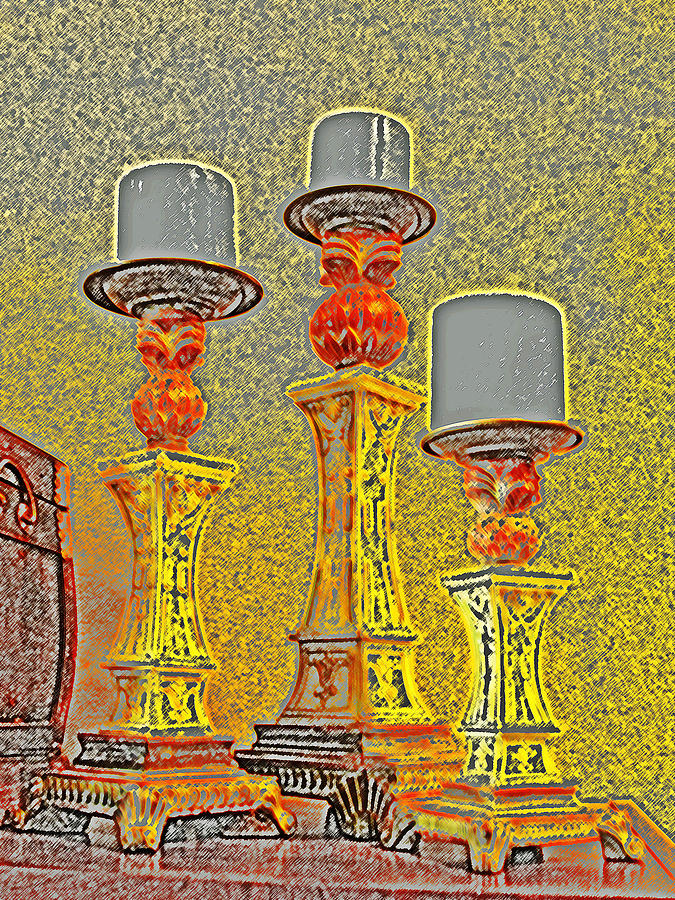 Three Candles Digital Art by James Granberry