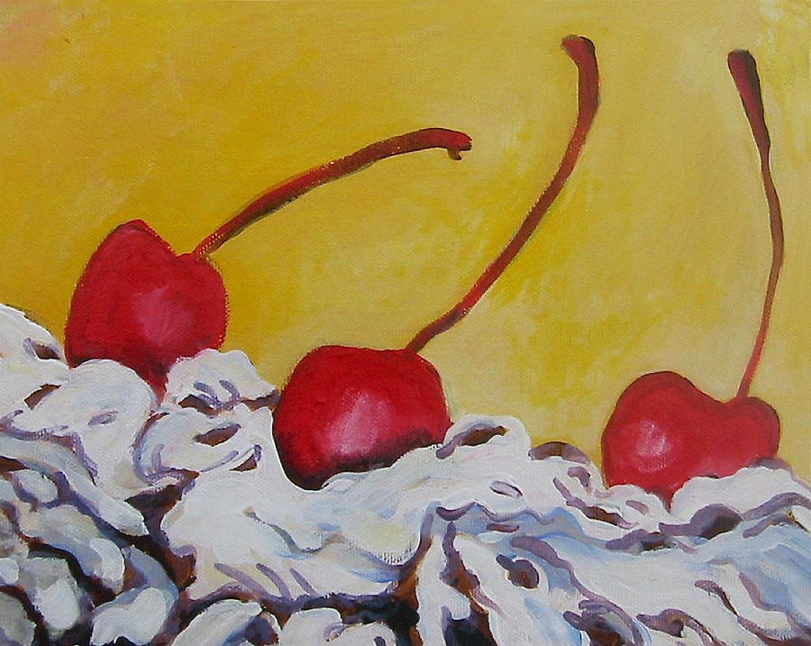 Three Cherries Painting by Tilly Strauss