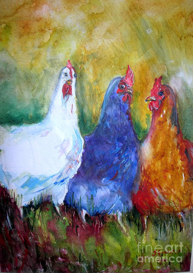Three Chicks Painting by Joyce Guariglia