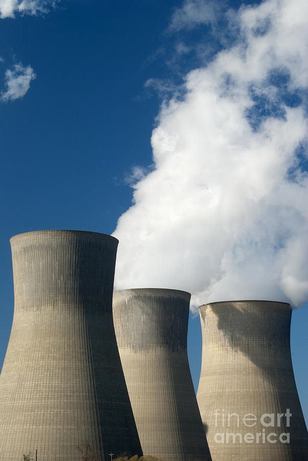Three cooling towers at a Power Plant. Photograph by Anthony Totah