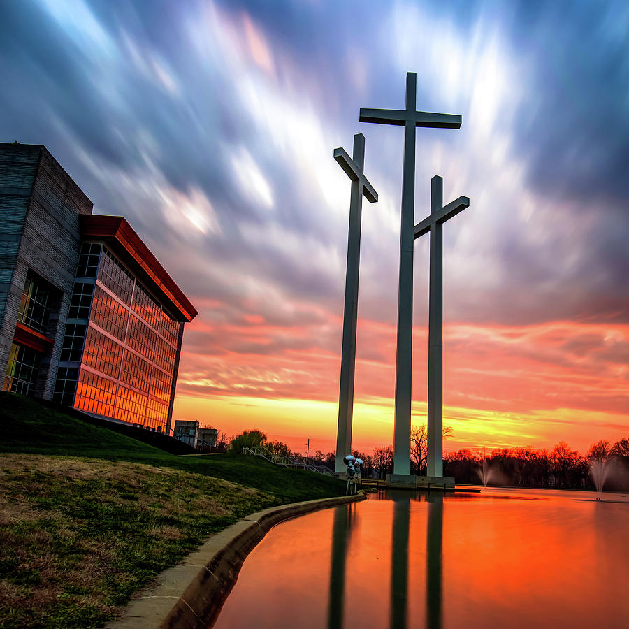 Old Wooden Crosses Sunset Photograph by Gregory Ballos - Fine Art