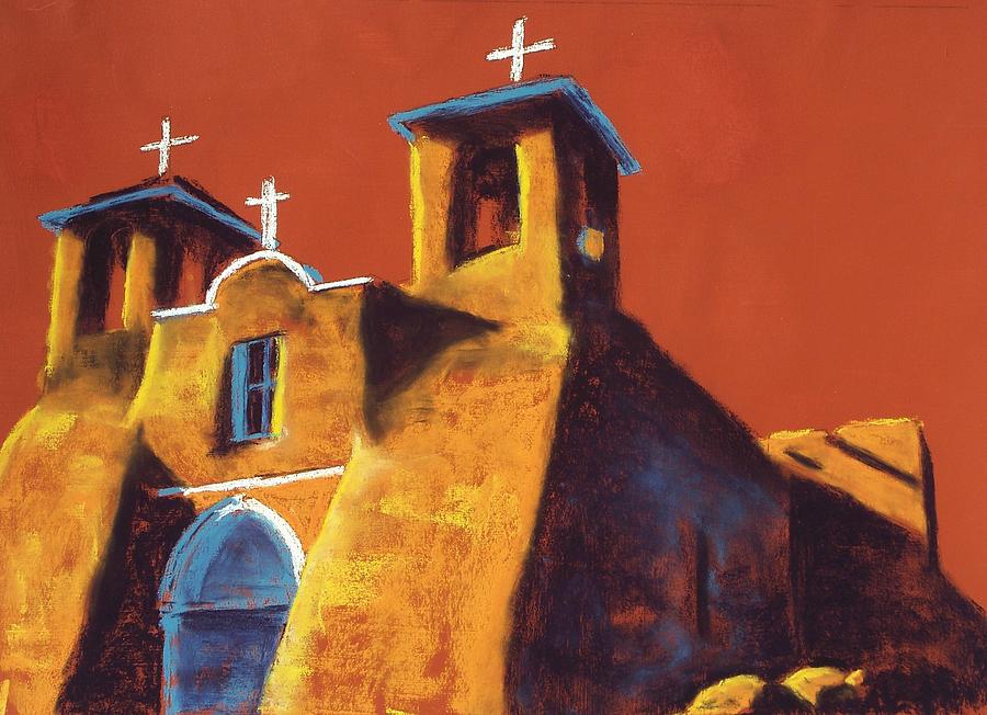 Three Crosses Painting by Celene Terry