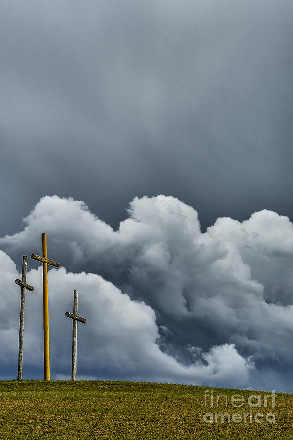 Three Crosses Coming Storm Photograph by Thomas R Fletcher