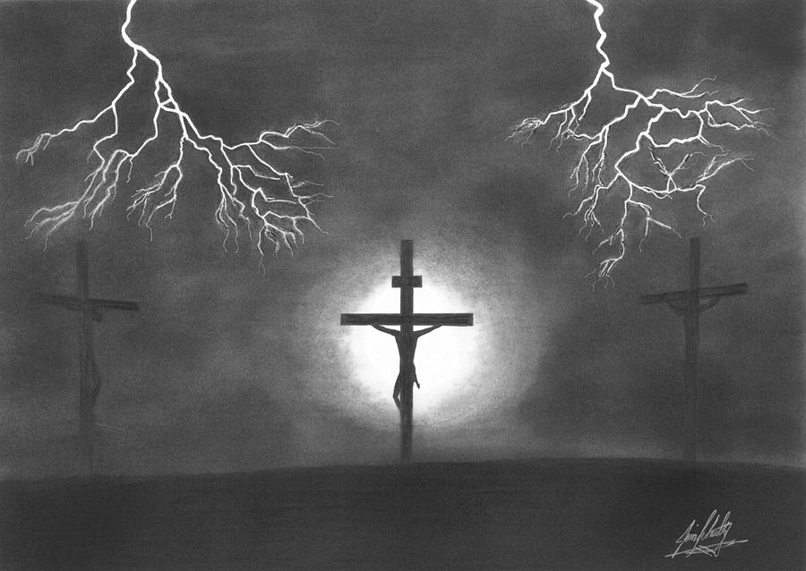 Three Crosses Drawing by James Schultz Fine Art America