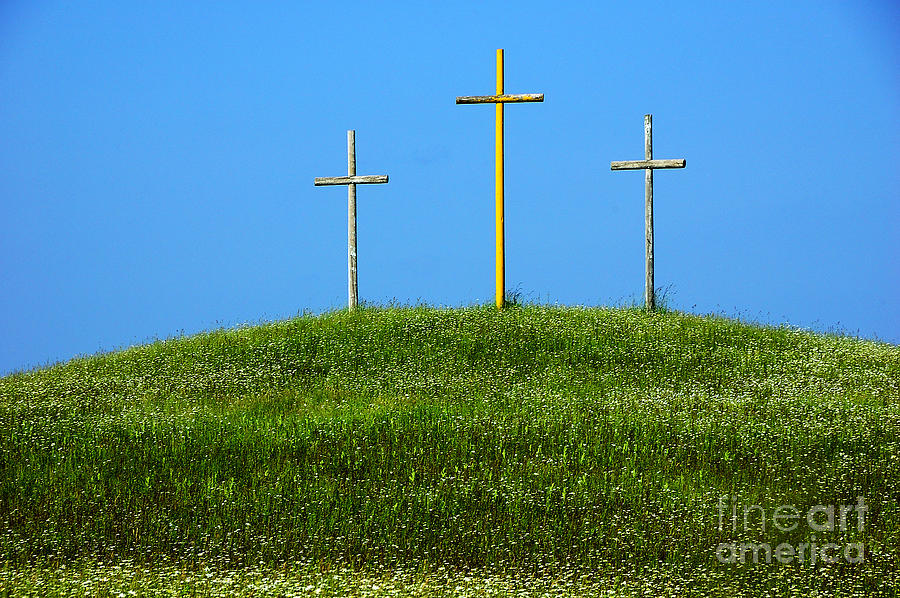 Three Crosses on Hill Photograph by Thomas R Fletcher