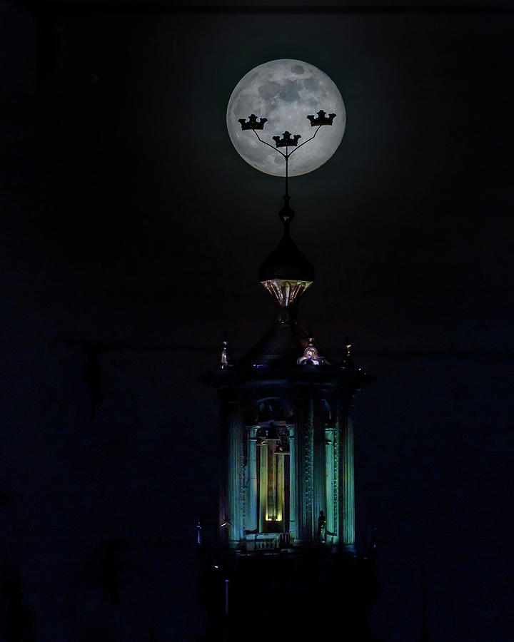 Full Moon Photograph - Three crowns of the Stockholm City Hall in the full moon by Dejan Kostic Full Moon Photograph - Three crowns of the Stockholm City Hall in the full moon by Dejan Kostic