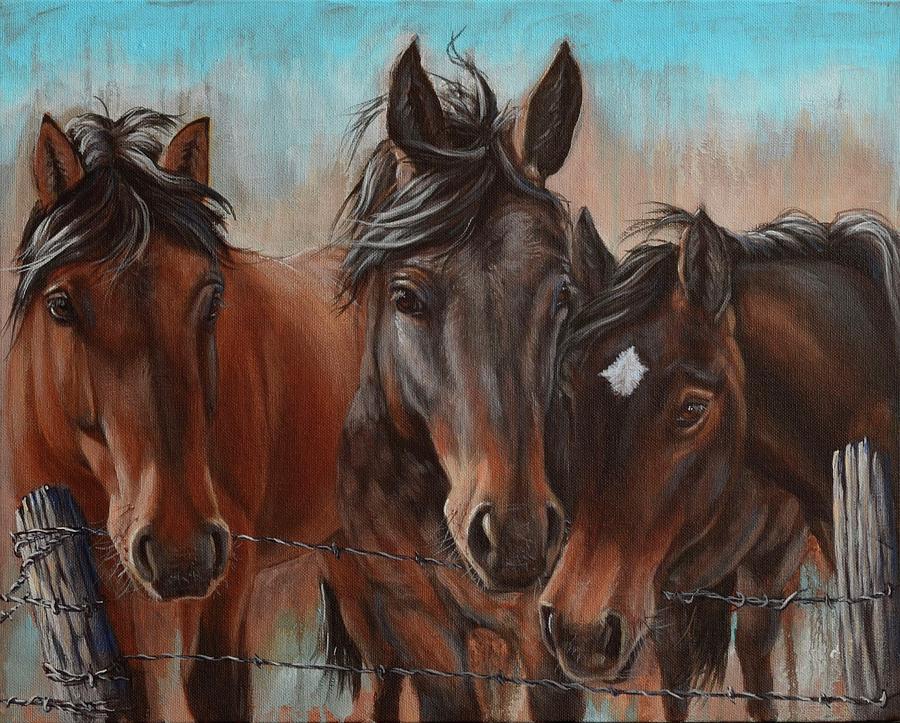 Three Curious Friends Painting by Cindy Welsh