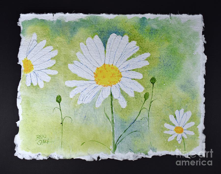 Three Daisies  Painting by Barrie Stark