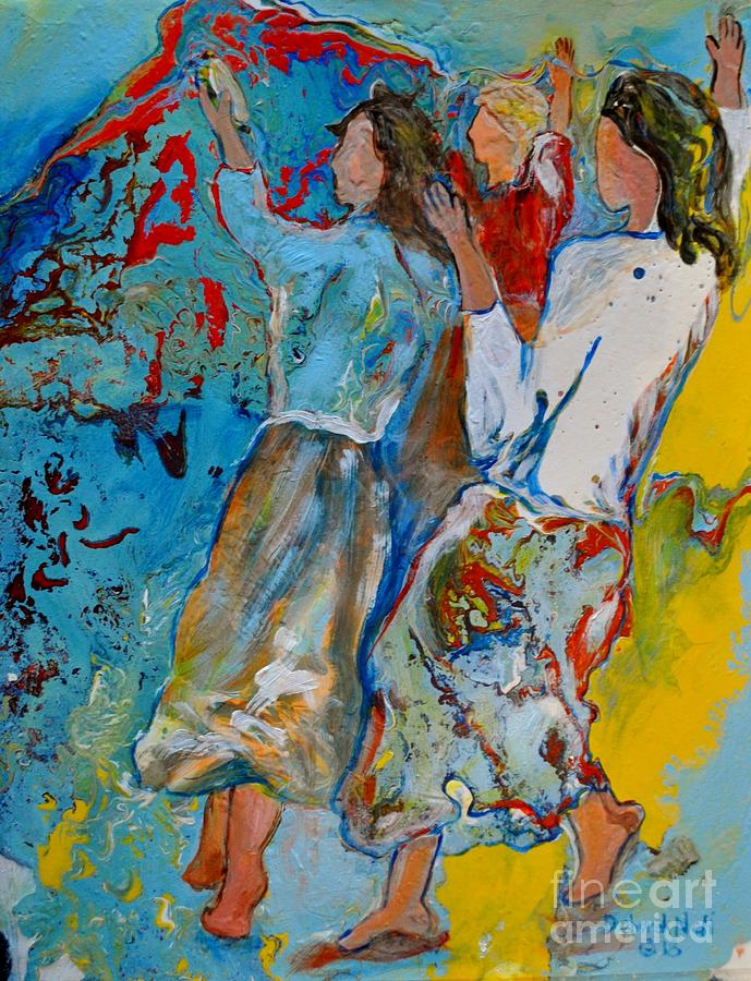 Three Dancers Painting by Deborah Nell