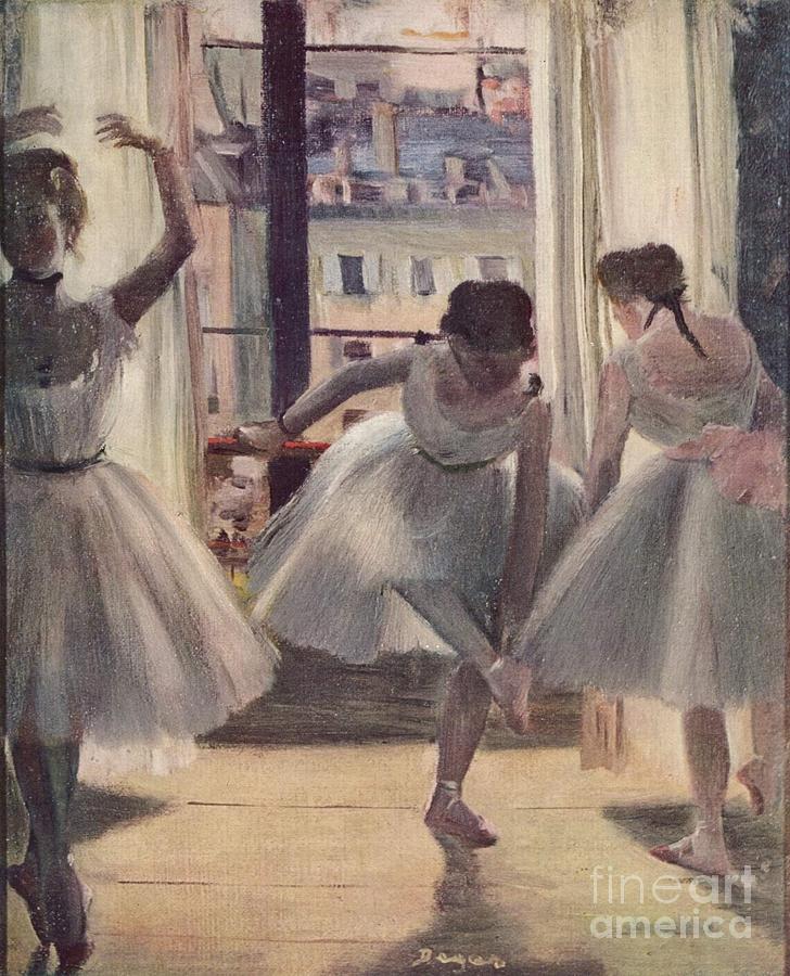 Three Dancers in an Exercise Hall Painting by MotionAge Designs