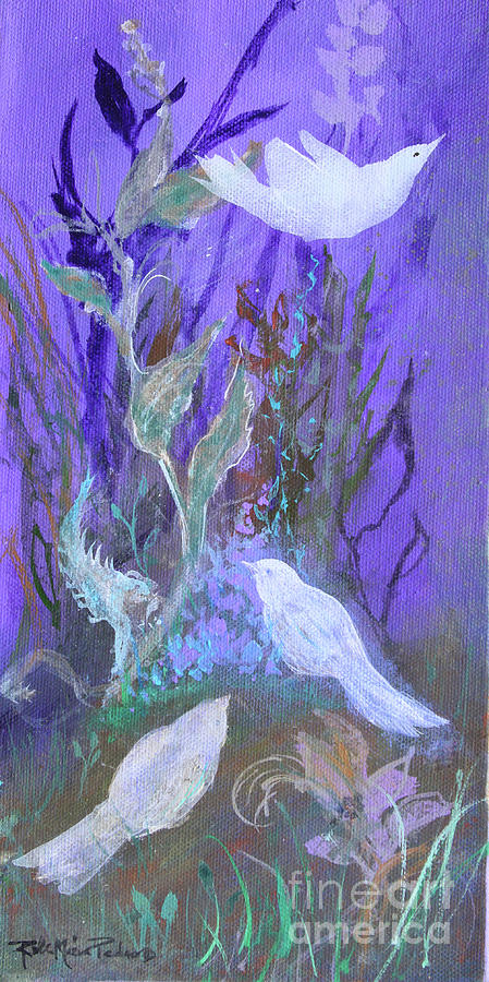Three Doves  Painting by Robin Pedrero