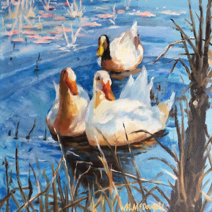 Three Ducks Painting by Michael McDougall