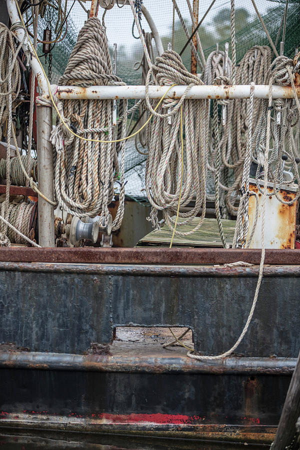 Three Fishing Ropes on Shrimp Boat  Photograph by John McGraw