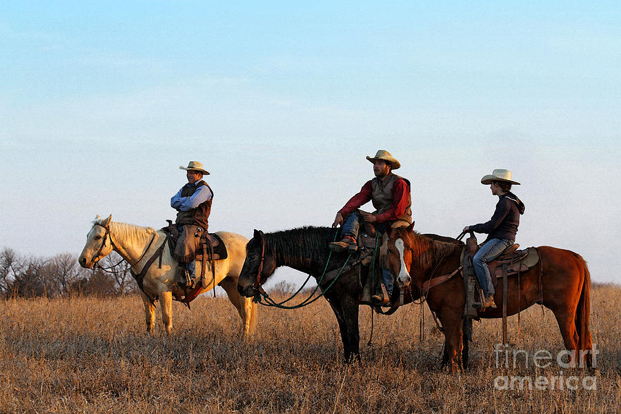 Three Flint Hills Cowboys Photograph by Catherine Sherman