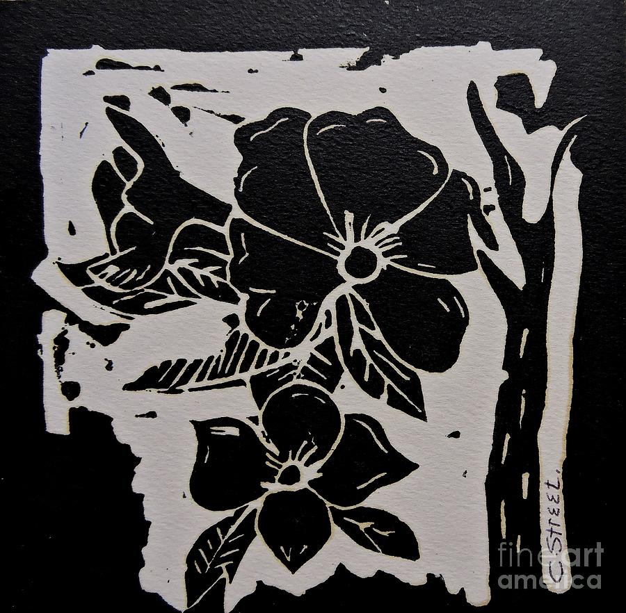 Three Flowers Design Relief by Caroline Street - Pixels