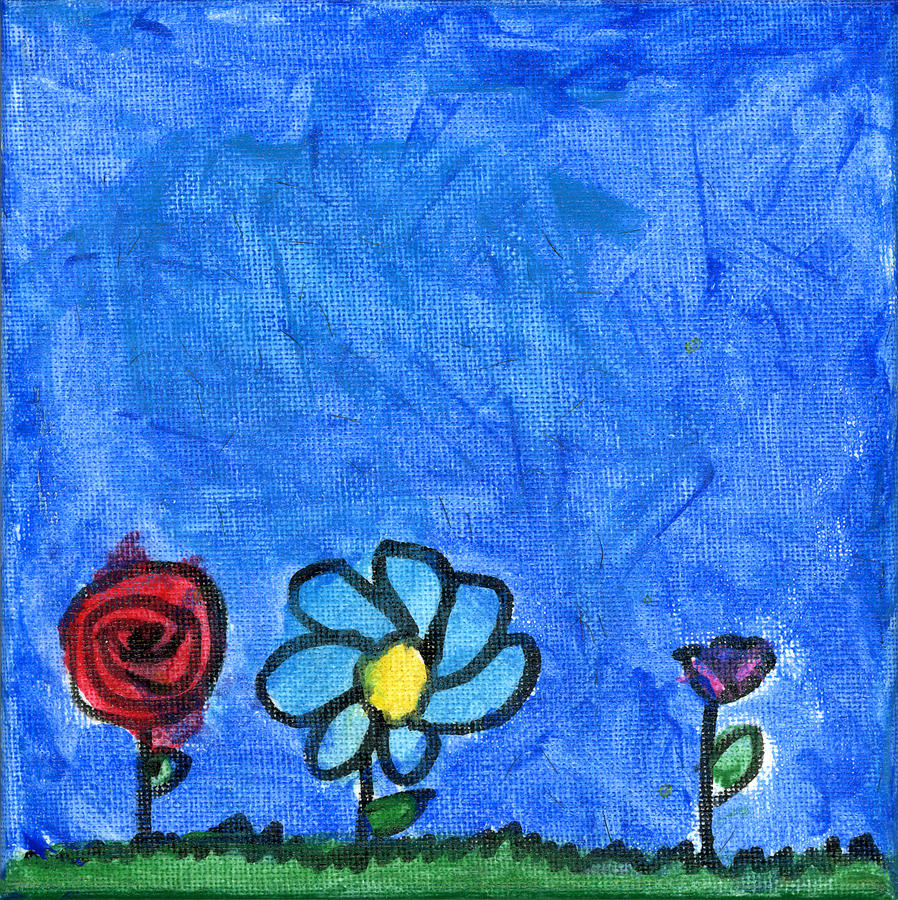 Three Flowers Painting By Kayla Tobin