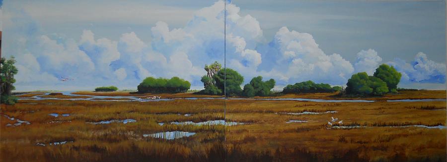 Impressionism Painting - Three Forks Marsh by Fred Reid