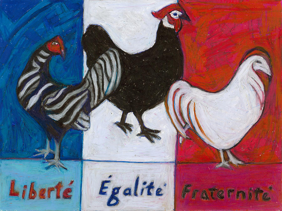 Hens Painting - Three French Hens by Denise Weaver Ross Hens Painting - Three French Hens by Denise Weaver Ross
