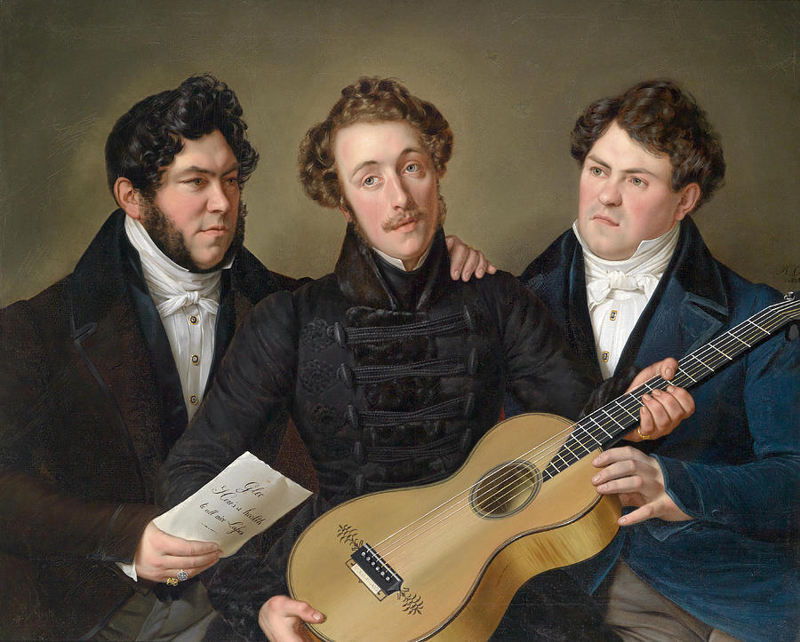 Three friends Painting by Benjamin Heinrich Orth