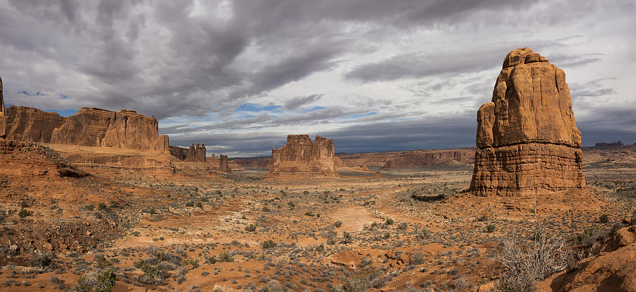 Three Gossips And Courthouse Towers Panorama - Arches National Park - Moab Utah Photograph by Brian Harig