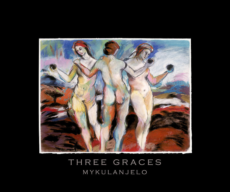 Three Graces And Title Drawing by Mykul Anjelo