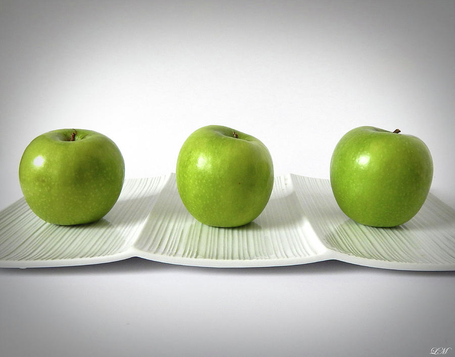 Three Green Apples Photograph by Lily Malor