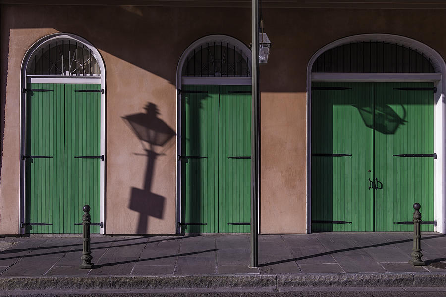 Three Green Doors Photograph by Garry Gay