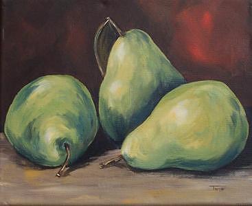 Three Green Pears - SOLD Painting by Torrie Smiley