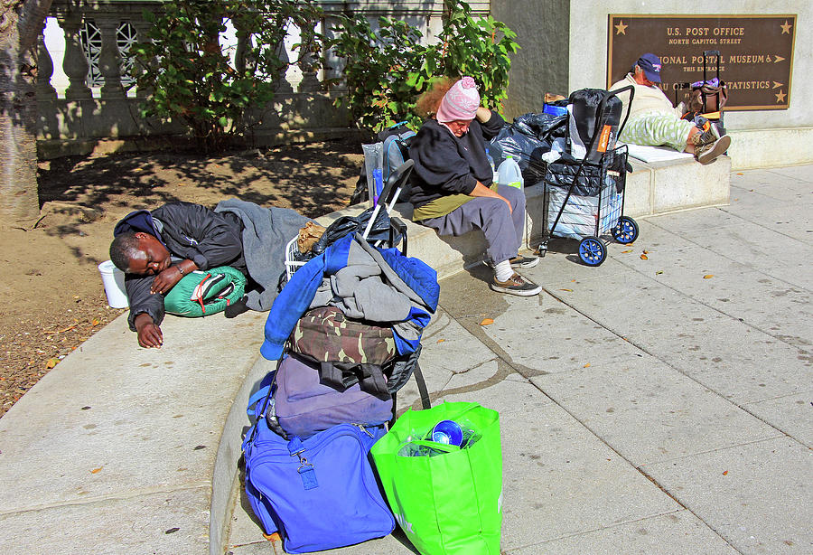 Three Homeless People With Their Stuff Photograph by Cora Wandel - Fine ...