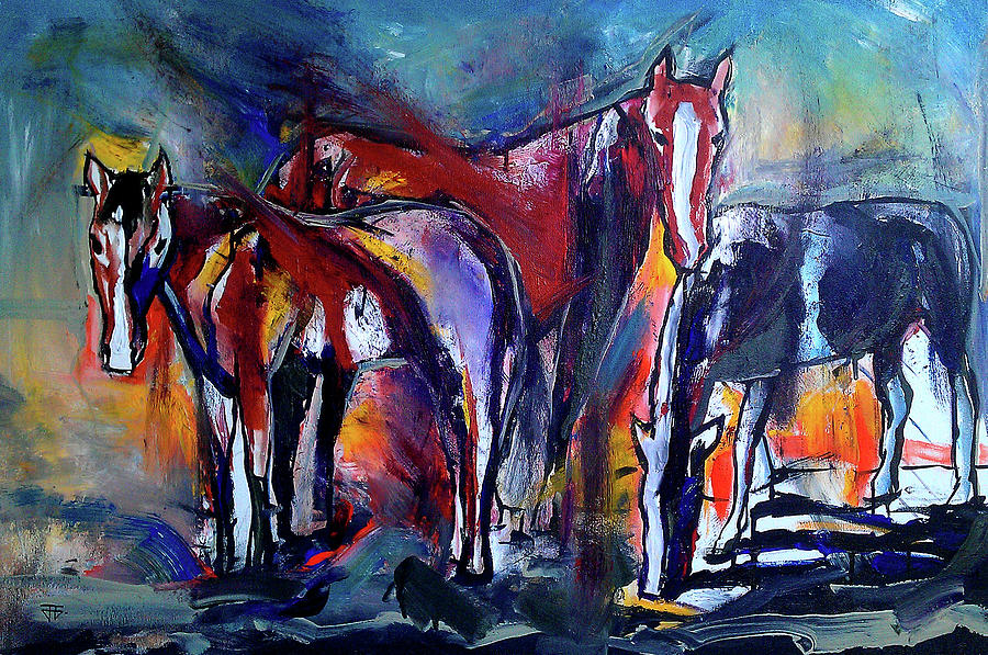 Three Horses Painting by John Gholson