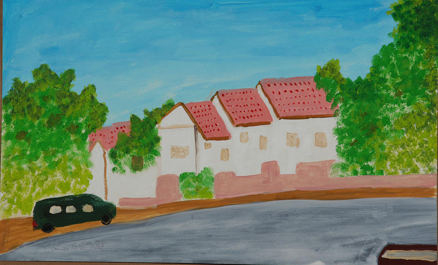 Three Houses Painting by Harris Gulko Three Houses Painting by Harris Gulko